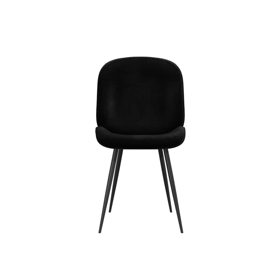 Industrial Oak Dining Table with 6 Black Velvet Dining Chairs - Carson