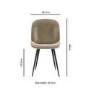 Industrial Oak Dining Table with 6 Mink Velvet Dining Chairs - Carson