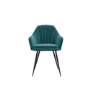 Carson Light Oak Oval Dining Table with 6 Teal Velvet Tub Dining Chairs
