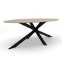 Carson Light Oak Oval Dining Table with 6 Teal Velvet Tub Dining Chairs