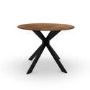 Walnut Round Drop Leaf Dining Table with 4 Black Spindle Dining Chairs - Carson