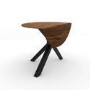 Walnut Round Drop Leaf Dining Table with 4 Black Spindle Dining Chairs - Carson