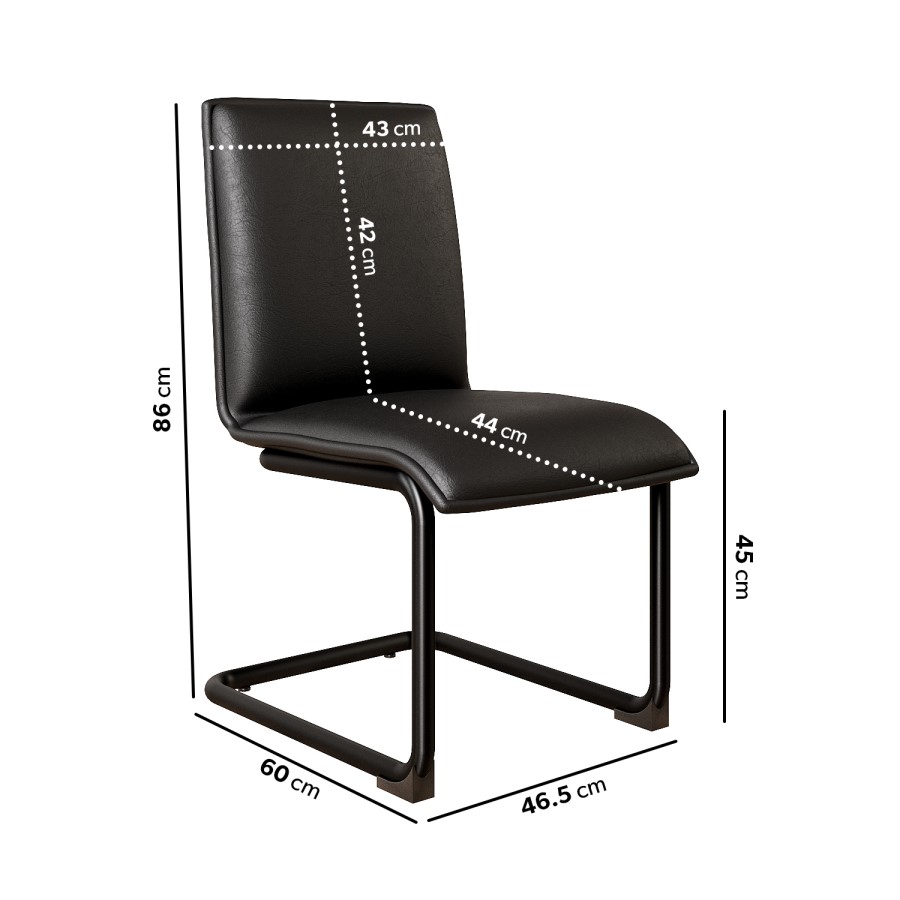 Extendable Oak Dining Table With 4 Black Faux Leather Cantilever Dining Chairs - Carson