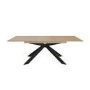 Extendable Oak Dining Table With 4 Black Faux Leather Cantilever Dining Chairs - Carson