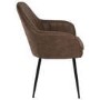 Black Extendable Dining Table Set with 8 Brown Faux Leather Chairs - Seats 8 - Carson