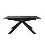 Black Extendable Dining Table Set with 8 Brown Faux Leather Chairs - Seats 8 - Carson