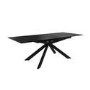 Black Extendable Dining Table Set with 8 Brown Faux Leather Chairs - Seats 8 - Carson