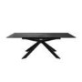 Black Extendable Dining Table Set with 8 Brown Faux Leather Chairs - Seats 8 - Carson
