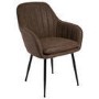 Black Extendable Dining Table Set with 8 Brown Faux Leather Chairs - Seats 8 - Carson