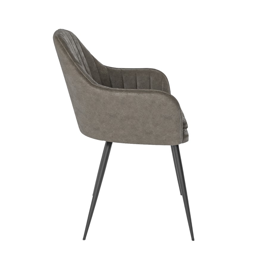 Black Oak Extendable Dining Table Set with 2 Dove Grey Faux Leather Chairs & 1 Bench - Seats 4 - Carson