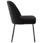 Set of 6 Black Upholstered Curved Dining Chairs - Celia