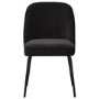 Set of 6 Black Upholstered Curved Dining Chairs - Celia