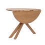 Round Oak Drop Leaf Dining Table Set with 4 Sage Green Velvet Chairs - Seats 4 - Carson
