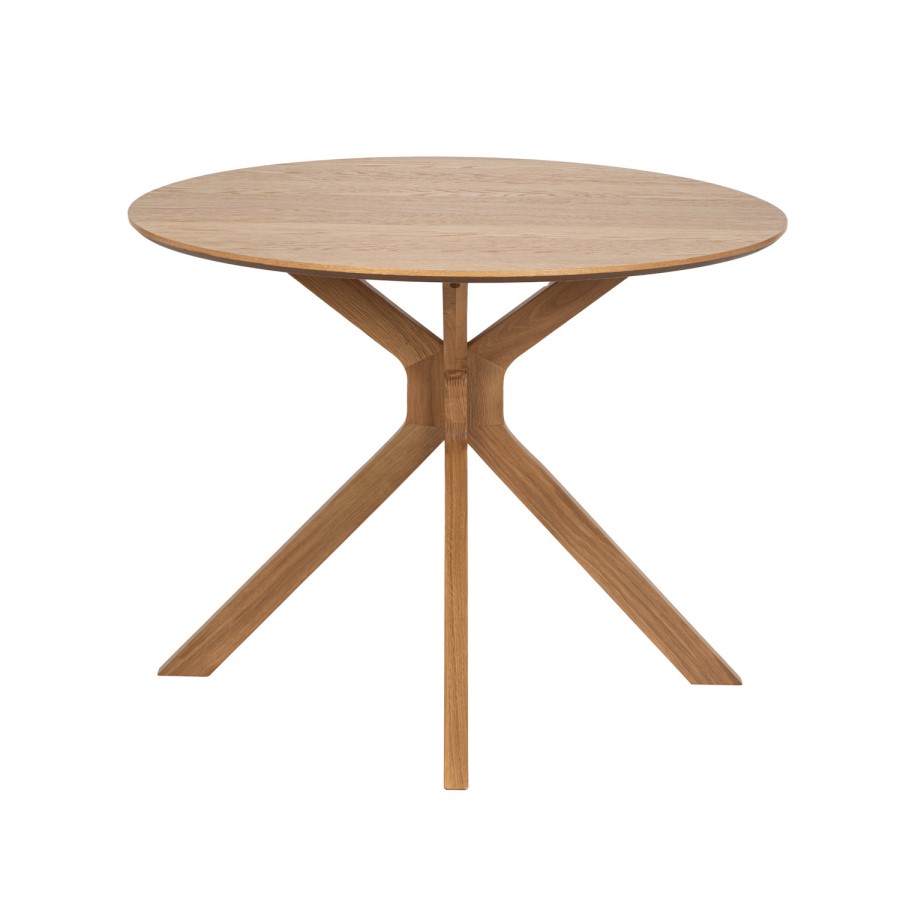 Small Oak Drop Leaf Space Saving Round Extendable Dining Table - Seats 2 - 4 - Carson