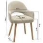Round Oak Drop Leaf Dining Table Set with 2 Beige Upholstered Swivel Chairs - Seats 2 - Carson