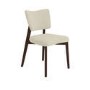 Set of 4 Beige Upholstered Dining Chairs with Walnut Legs - Greta