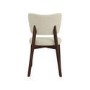 Set of 4 Beige Upholstered Dining Chairs with Walnut Legs - Greta