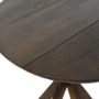 Round Walnut Drop Leaf Dining Table Set with 2 Beige Faux Leather Chairs - Seats 2 - Carson