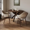 CRS010 Small Walnut Drop Leaf Space Saving Round Extendable Dining Table - Seats 2 - 4 - Carson