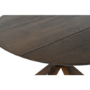 Round Walnut Drop Leaf Dining Table Set with 2 Beige Faux Leather Chairs - Seats 2 - Carson