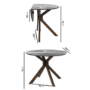Round Walnut Drop Leaf Dining Table Set with 2 Beige Faux Leather Chairs - Seats 2 - Carson