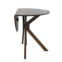 Round Walnut Drop Leaf Dining Table Set with 2 Cream Upholstered Chairs - Seats 2 - Carson