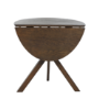 Round Walnut Drop Leaf Dining Table Set with 2 Cream Upholstered Chairs - Seats 2 - Carson