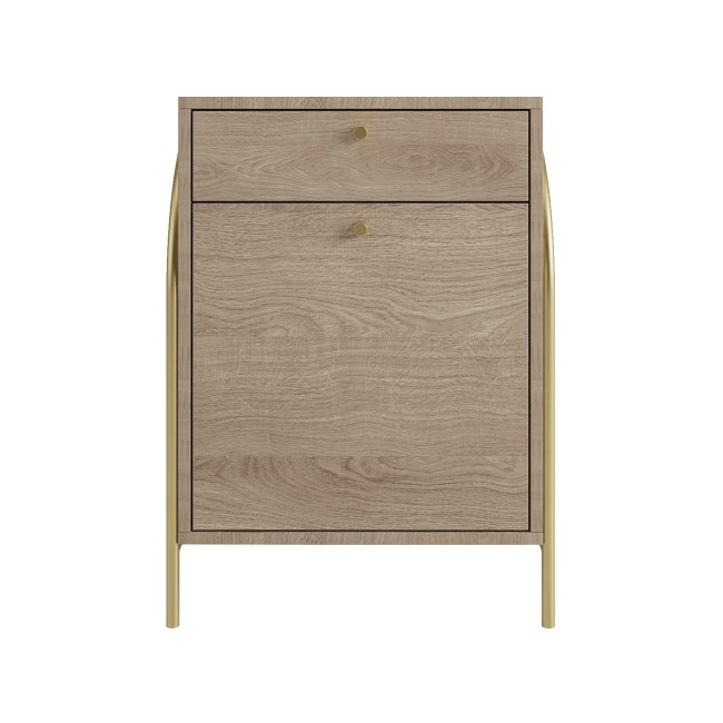 Light Oak Office Desk and Storage Cabinet Set - Chester