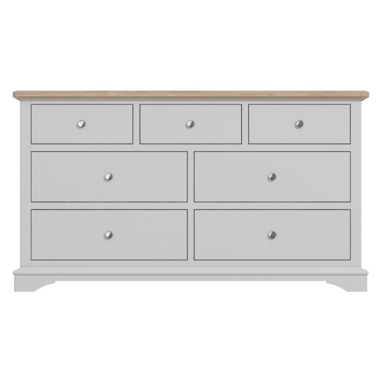 Darley Two Tone Wide Sideboard in Solid Oak and Light Grey