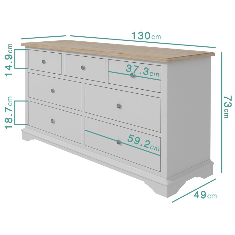 Darley Two Tone Wide Sideboard in Solid Oak and Light Grey