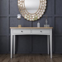 Darley Two Tone Console Table in Solid Oak and Light Grey