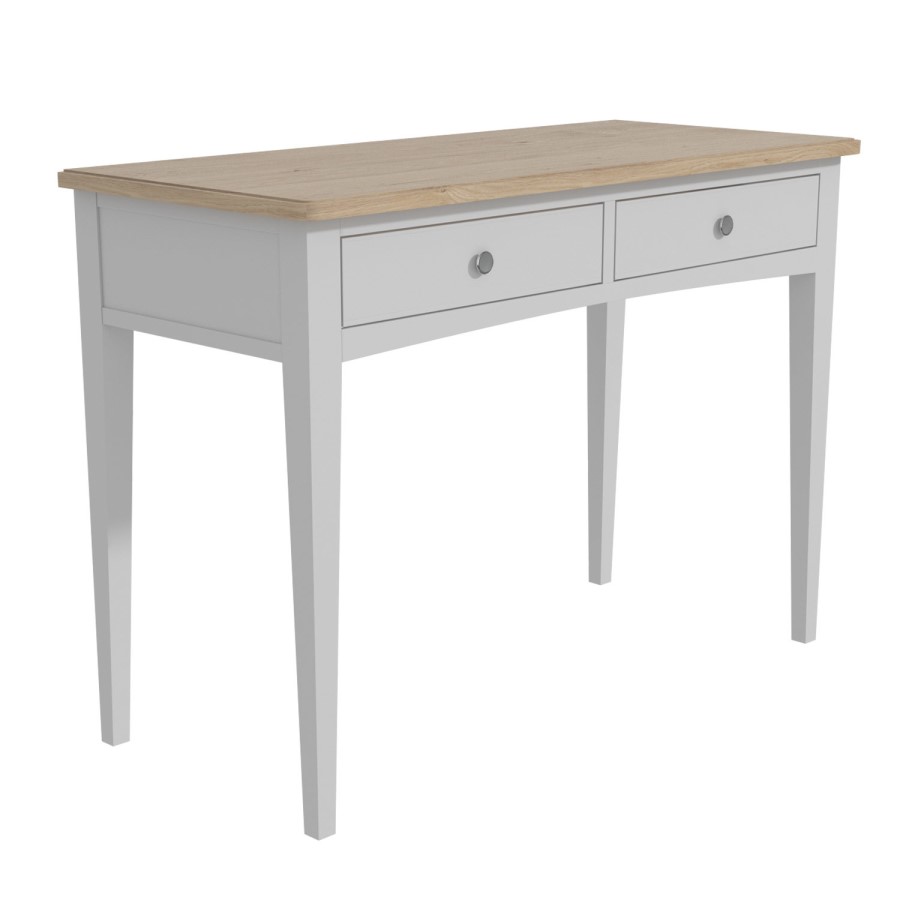 GRADE A1 - Grey Dressing Table in Solid Oak - Darley