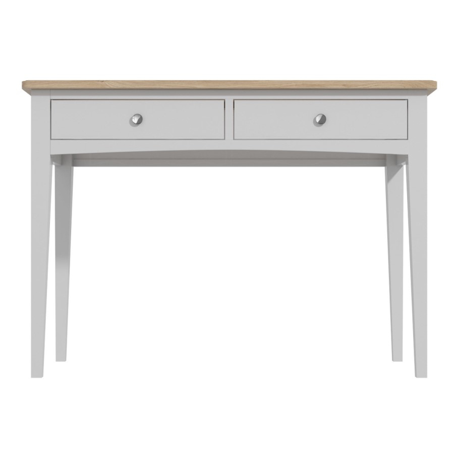 GRADE A1 - Grey Dressing Table in Solid Oak - Darley