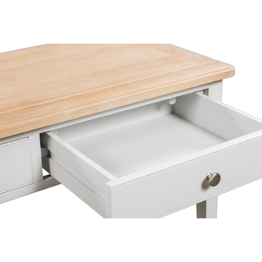 GRADE A1 - Grey Dressing Table in Solid Oak - Darley