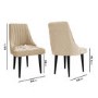 Dax Glass Dining Table with 4 Cream Velvet Dining Chairs