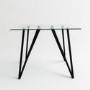 Rectangle Glass Bar Table with 2 Charcoal Velvet Bar Stools - Dax