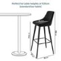Rectangle Glass Bar Table with 2 Charcoal Velvet Bar Stools - Dax