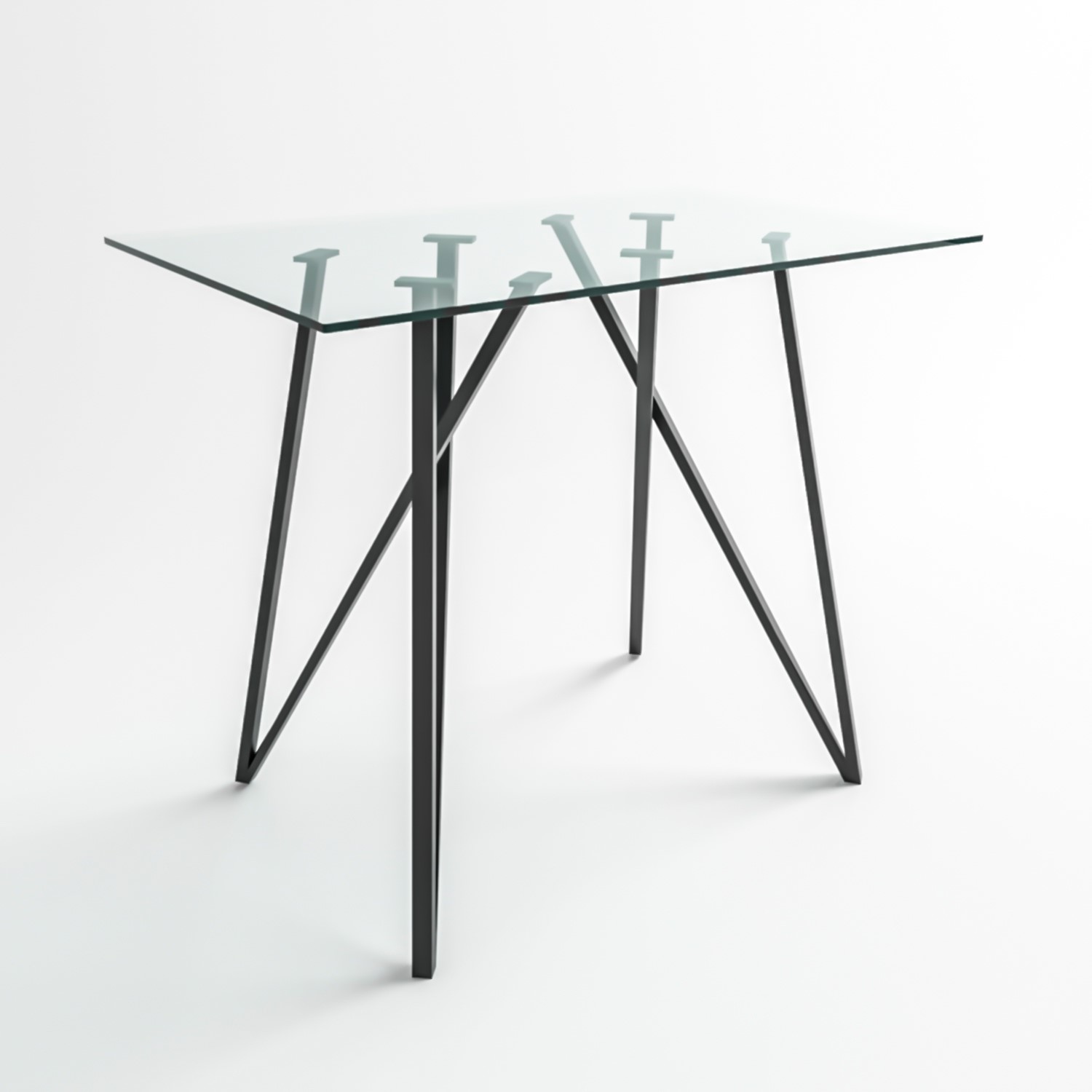 rectangular glass breakfast bar