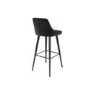 Rectangle Glass Bar Table with 2 Charcoal Velvet Bar Stools - Dax