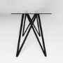 Rectangle Glass Bar Table with 2 Charcoal Velvet Bar Stools - Dax