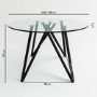 Round Glass Dining Table Set with 4 Grey Fabric Chairs - Seats 4 - Dax