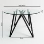 Round Glass Dining Table Set with 4 Navy Velvet Chairs - Seats 4 - Dax