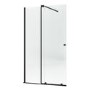 Black 1200mm Sliding Shower Door with Wall Support Bar 8mm Glass - Denver