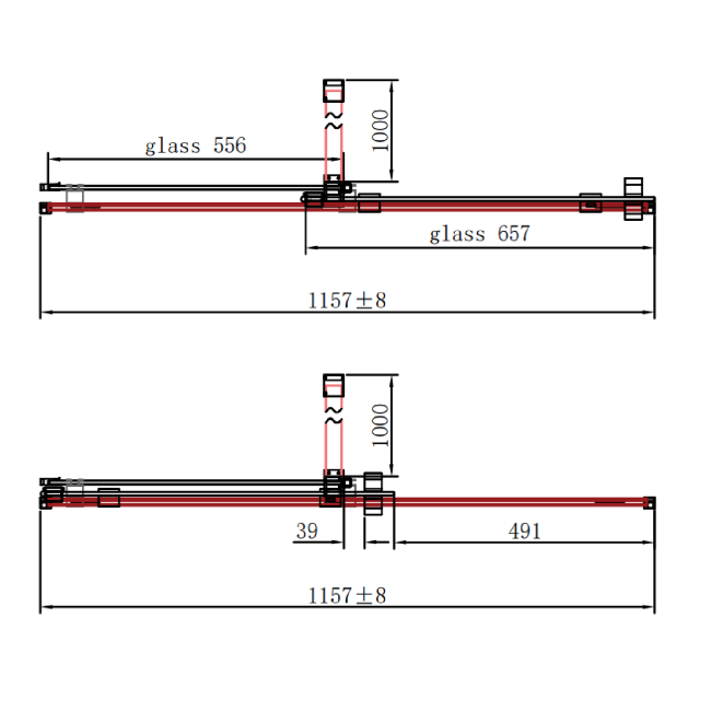 Chrome 8mm Glass Frameless Rectangular Sliding Shower Enclosure 1200x800mm - Denver