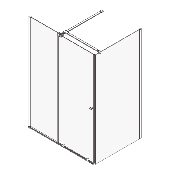 Chrome 8mm Glass Frameless Rectangular Sliding Shower Enclosure 1200x800mm - Denver