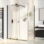 Black 8mm Glass Frameless Sliding Rectangular Shower Enclosure 1200x800mm - Denver