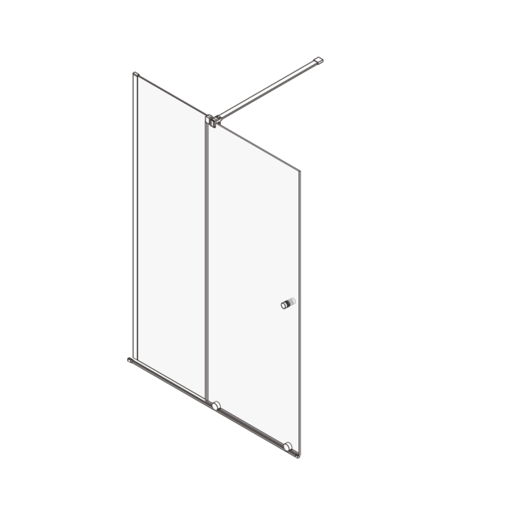 1200mm Chrome Frameless Sliding Shower Door 8mm Glass + Wall Support Bar - Denver