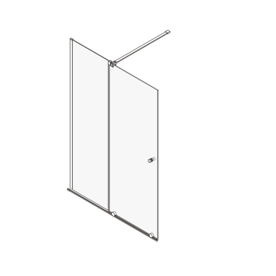 1200mm Brushed Brass Sliding Shower Door + Wall Support Bar 8mm Glass - Denver