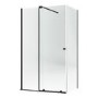 Black 8mm Glass Frameless Sliding Rectangular Shower Enclosure 1200x800mm - Denver