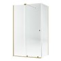 Brushed Brass 8mm Glass Frameless Rectangular Sliding Shower Enclosure 1200x900mm - Denver